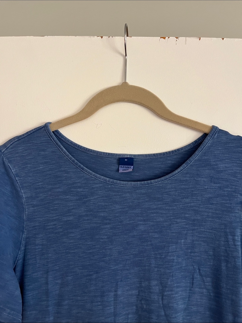 Women’s M Old Navy Tiered Jersey Midi Flowy Dress Pockets Blue - Picture 2 of 4